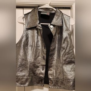 Lip Service Distressed Metallic Vest